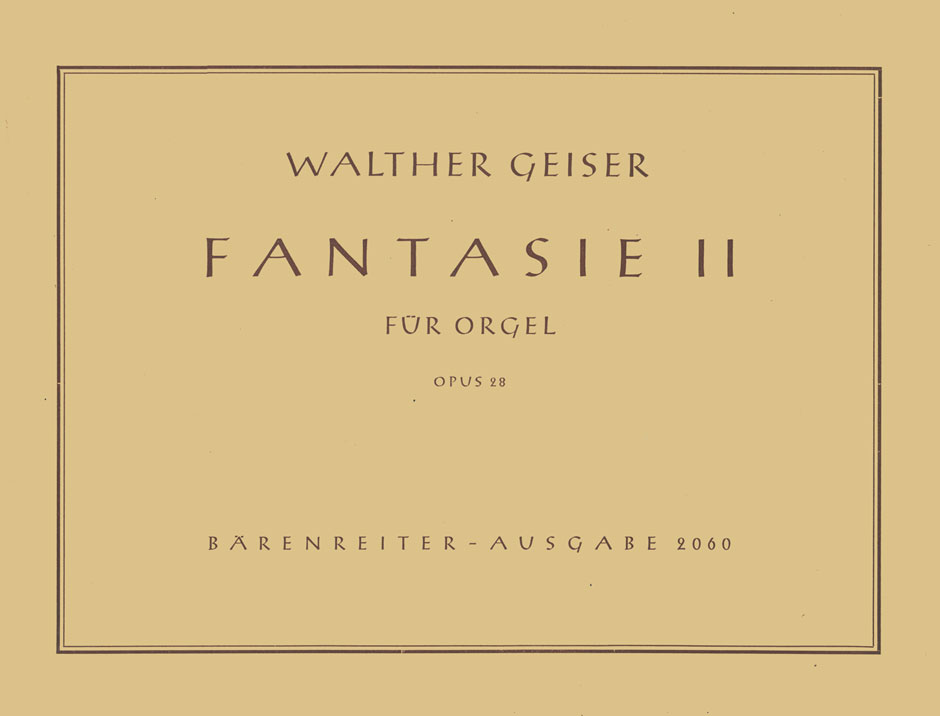 Vorderes Coverbild Fantasie für Orgel Nr. 2 op. 28 (1939)