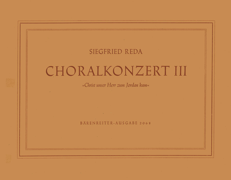 Vorderes Coverbild Choralkonzert "Christ, unser Herr, zum Jordan kam" (1948)