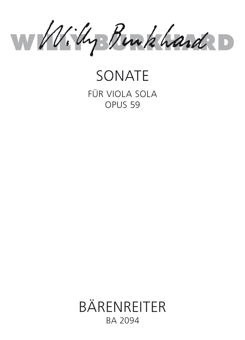 Vorderes Coverbild Sonate für Solobratsche (1939) op. 59