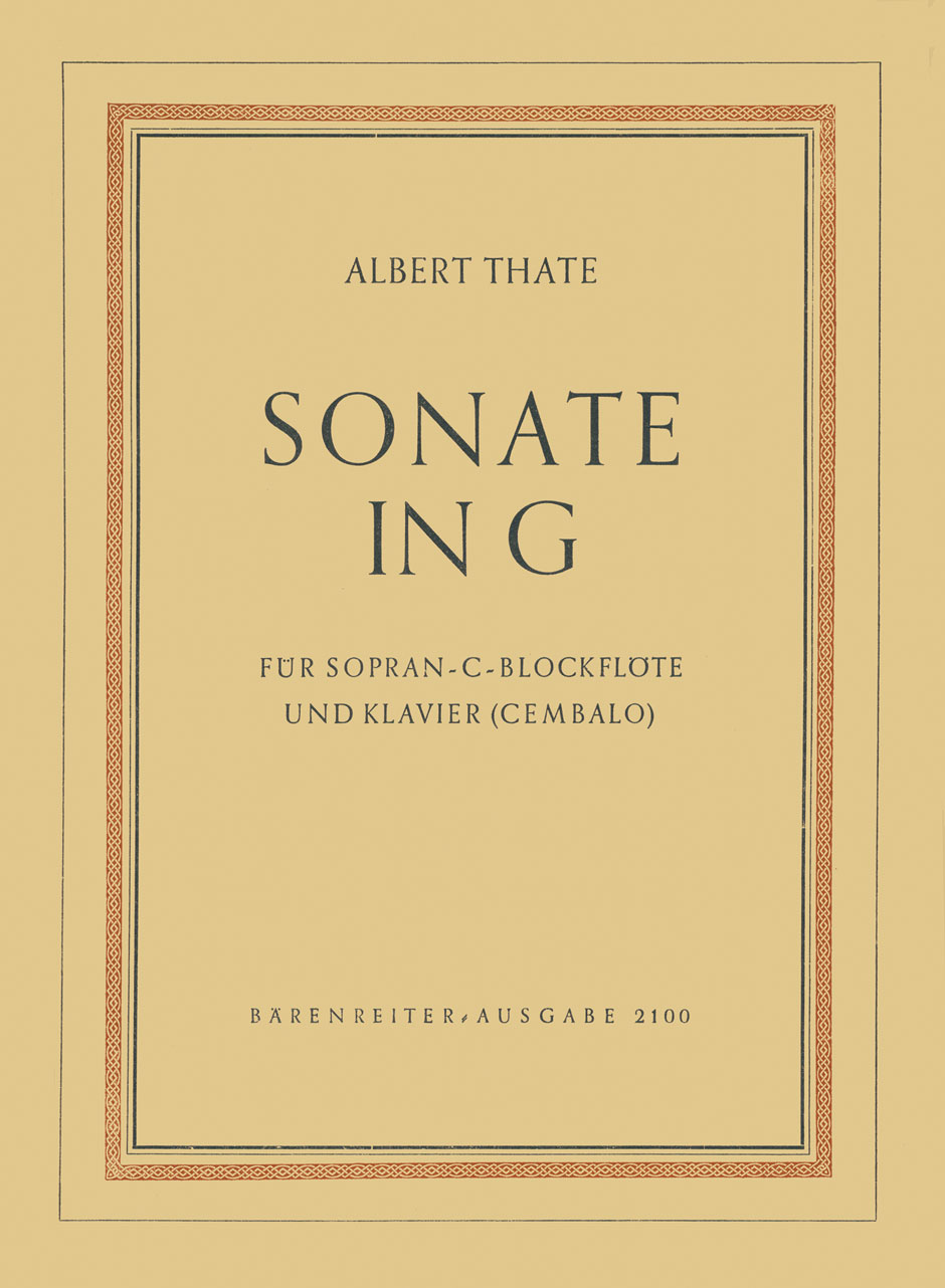 Vorderes Coverbild Sonate in G für Blockflöte und Klavier (Cembalo) (1950)