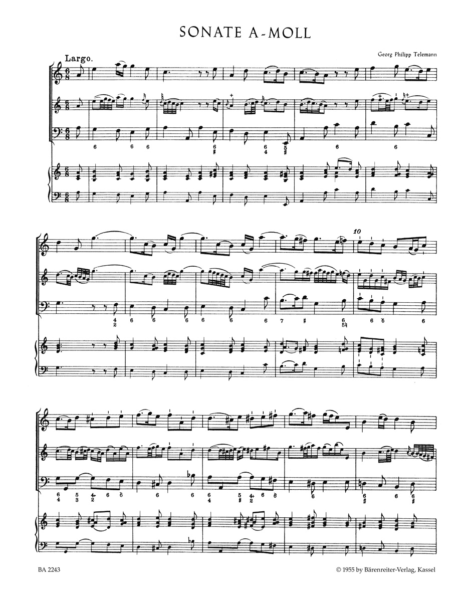 Anderes Coverbild Methodische Sonaten für Violine oder Flöte und Basso continuo