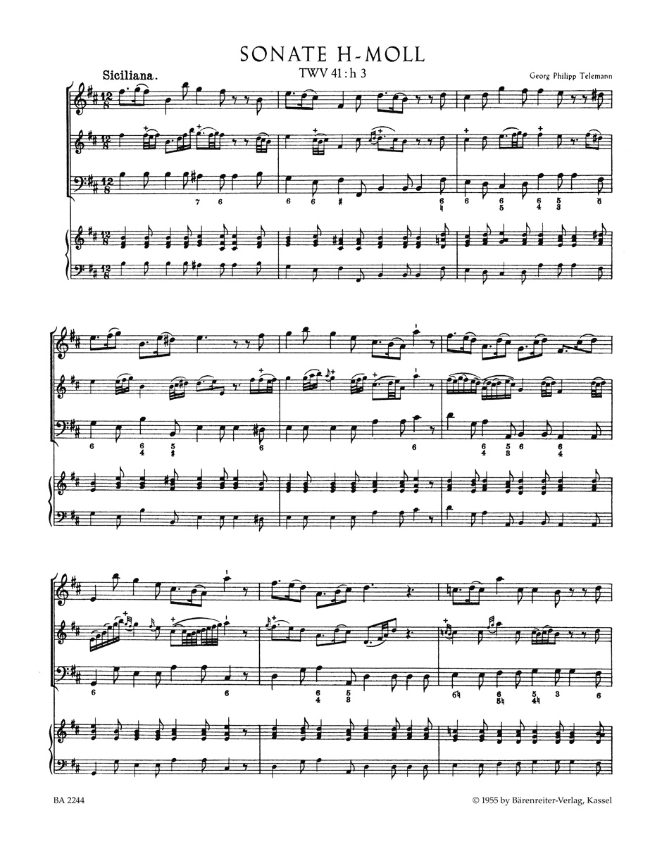 Anderes Coverbild Methodische Sonaten für Flöte oder Violine und Basso continuo