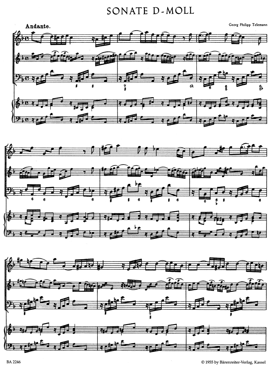 Anderes Coverbild Methodische Sonaten für Flöte oder Violine und Basso continuo