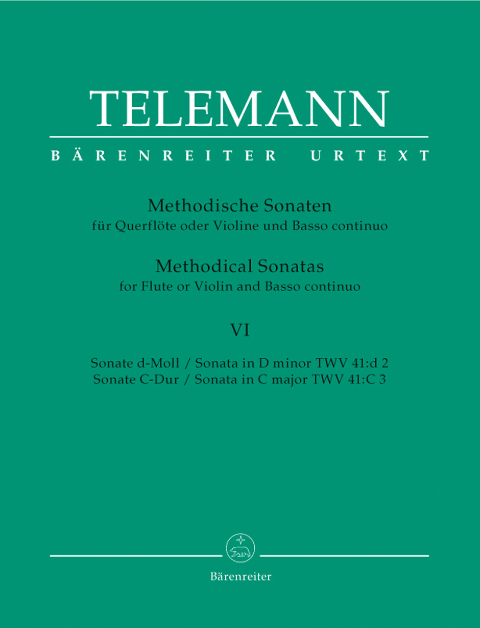 Vorderes Coverbild Methodische Sonaten für Flöte oder Violine und Basso continuo