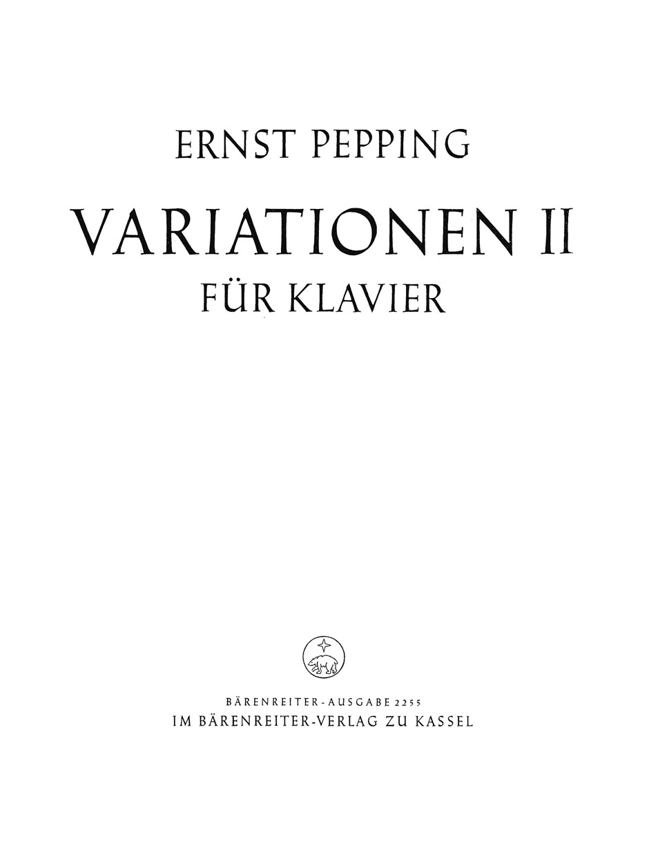 Vorderes Coverbild Variationen II (1948)