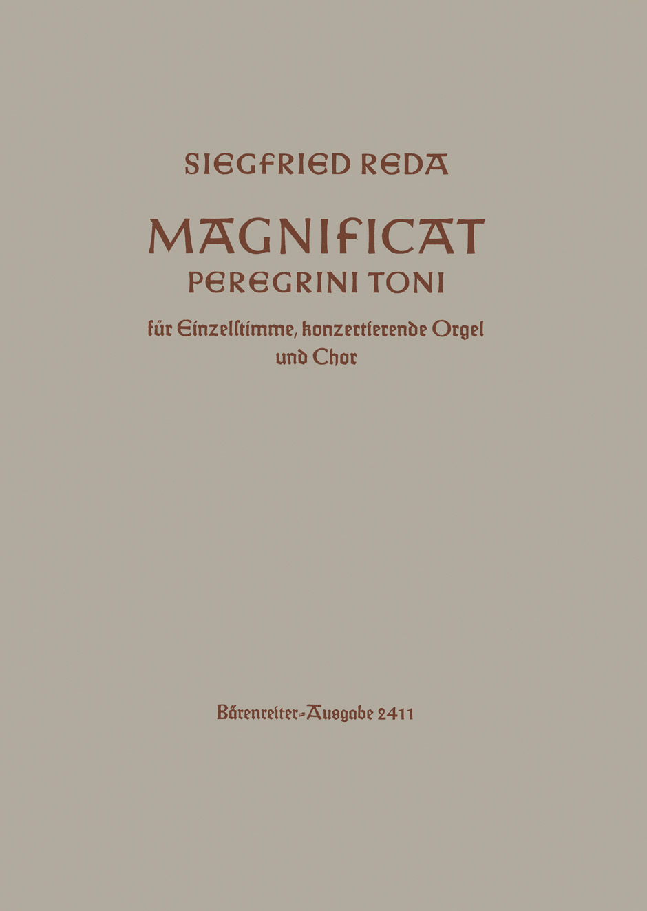 Vorderes Coverbild Magnificat peregrini toni für Einzelstimme, konzertierende Orgel und Chor (1948)
