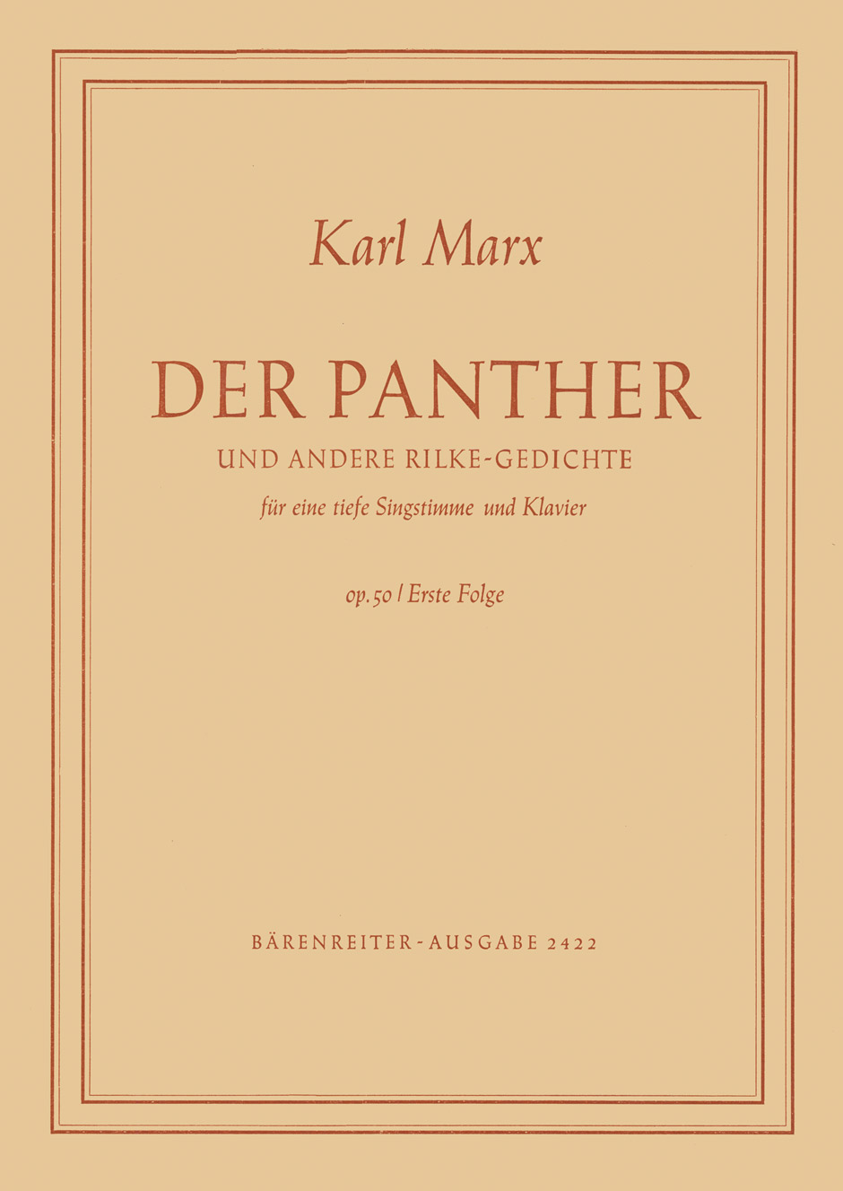 Vorderes Coverbild Der Panther und andere Rilke-Gedichte op. 50/1 (1949)