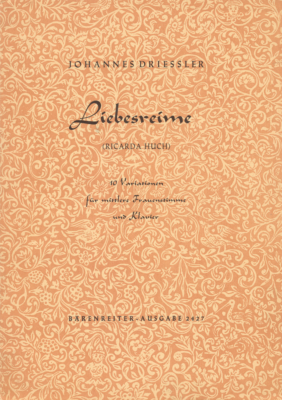 Vorderes Coverbild Liebesreime op. 10/3
