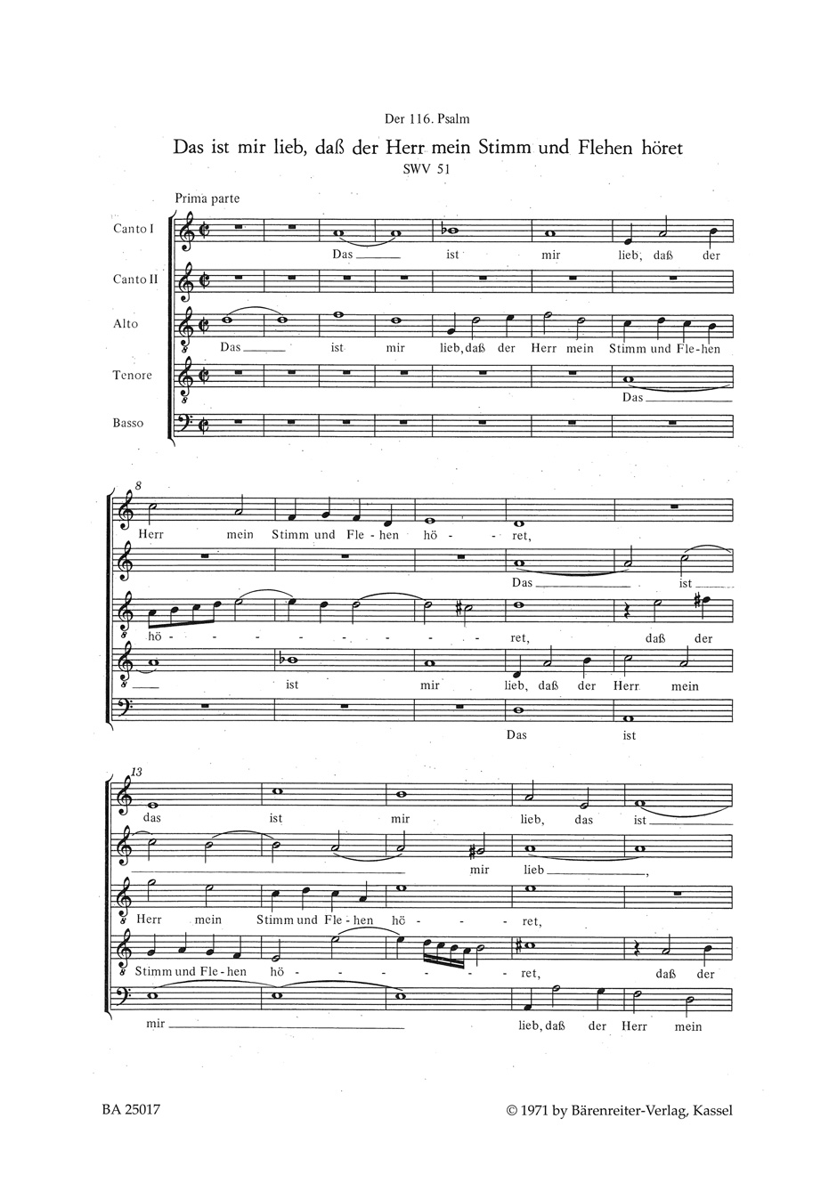 Anderes Coverbild Der 116. Psalm: Das ist mir lieb, dass der Herr mein Stimm und Flehen höret SWV 51