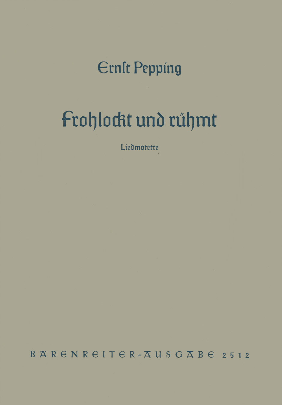 Vorderes Coverbild Frohlockt und rühmt mit Herz und Mund (1952)