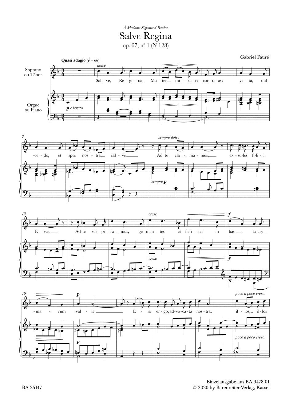 Vorderes Coverbild Salve Regina op. 67/1 N 128