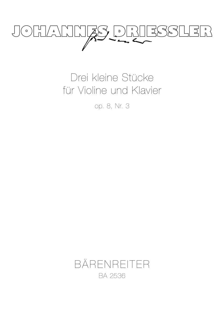 Vorderes Coverbild Drei kleine Stücke für Violine und Klavier op. 8/3 (1948)