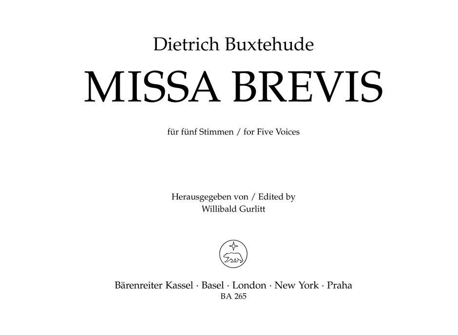 Vorderes Coverbild Missa brevis für fünf Stimmen