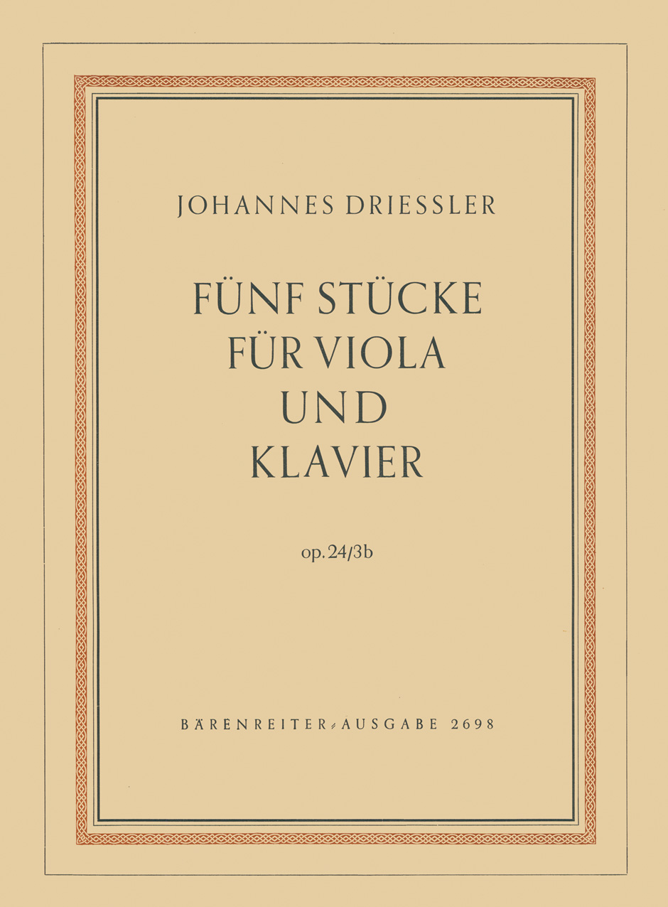Vorderes Coverbild Fünf Stücke für Viola und Klavier op. 24/3b (1952)
