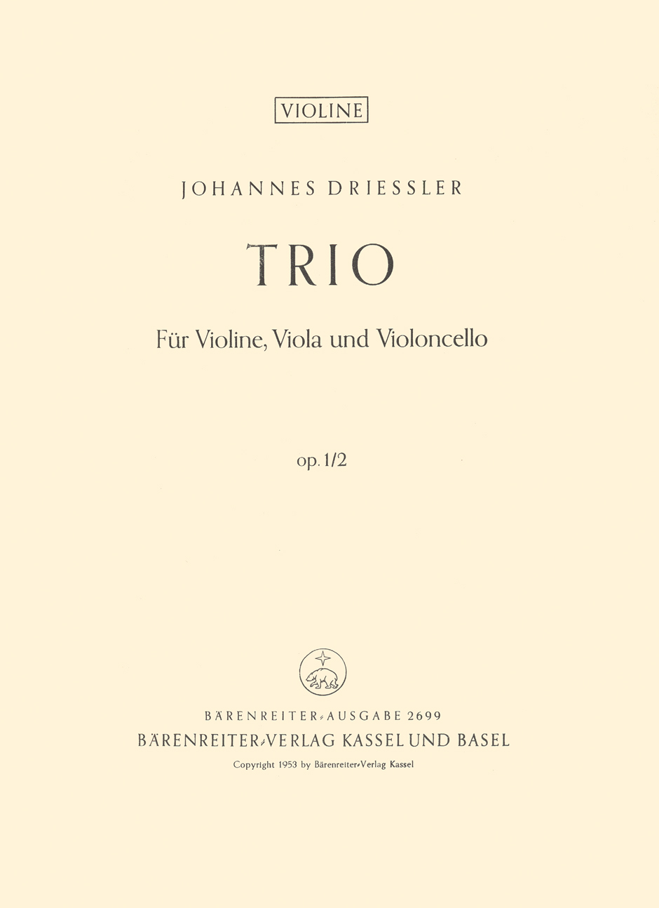 Vorderes Coverbild Streichtrio op. 1/2 (1947)