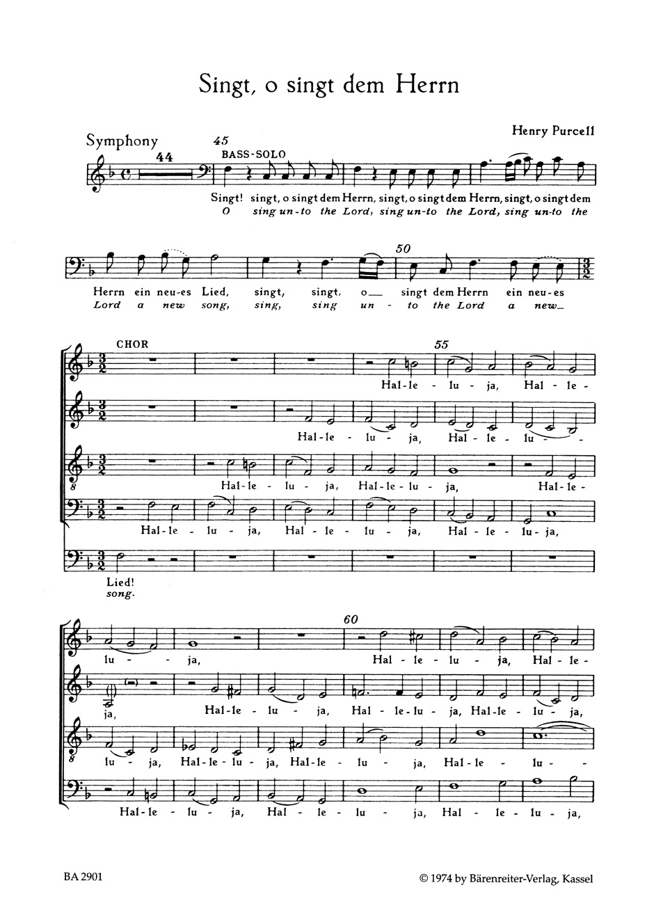 Anderes Coverbild Singt, o singt dem Herrn - O, sing unto the Lord