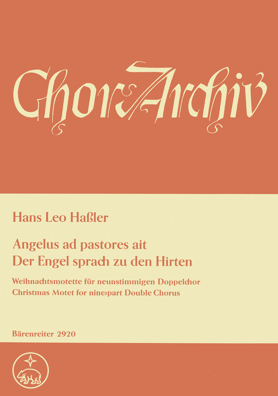 Vorderes Coverbild Angelus ad pastores ait - Der Engel sprach zu den Hirten
