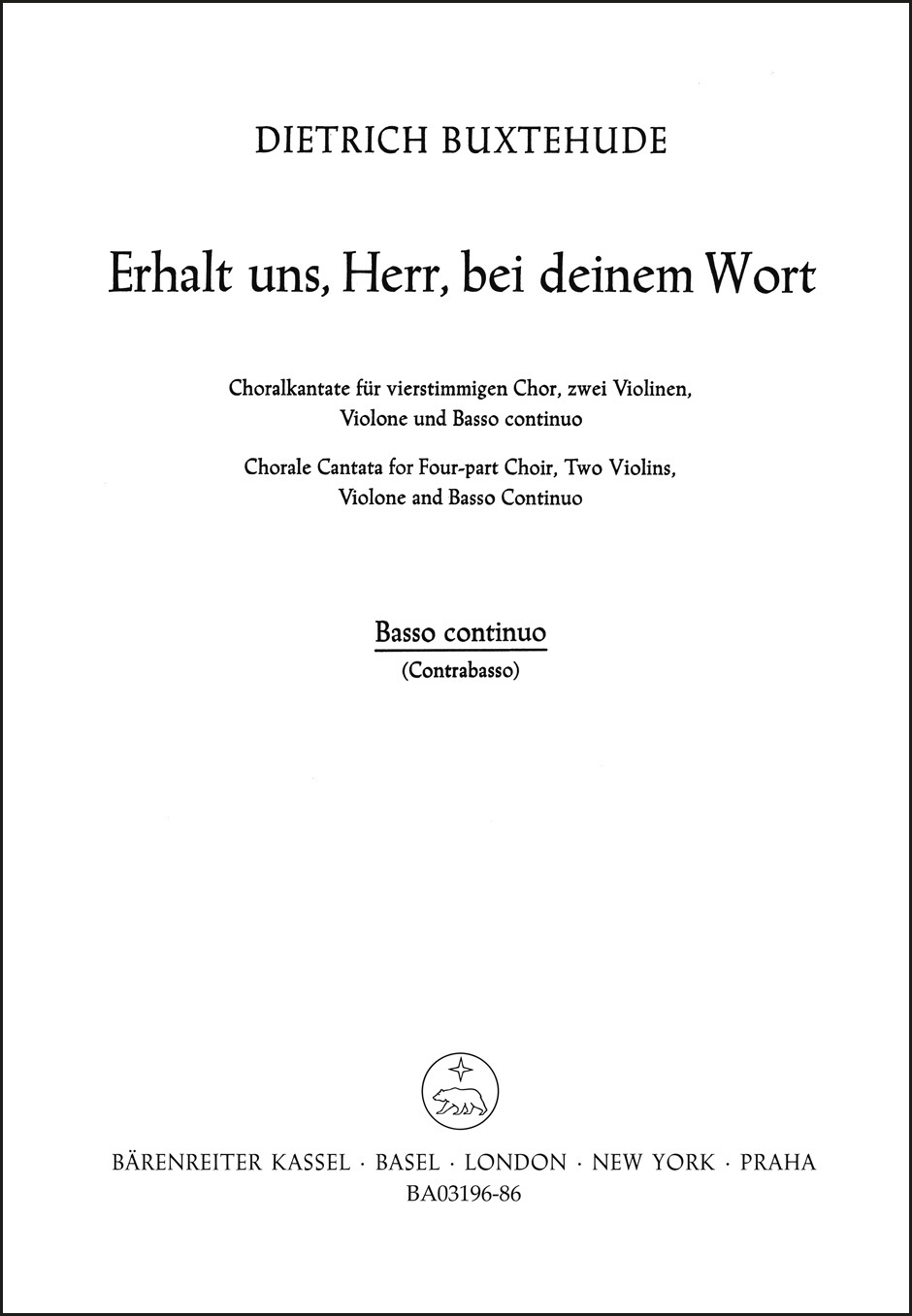 Vorderes Coverbild Erhalt uns Herr, bei deinem Wort - Uphold us by Thy mighty BuxWV 27