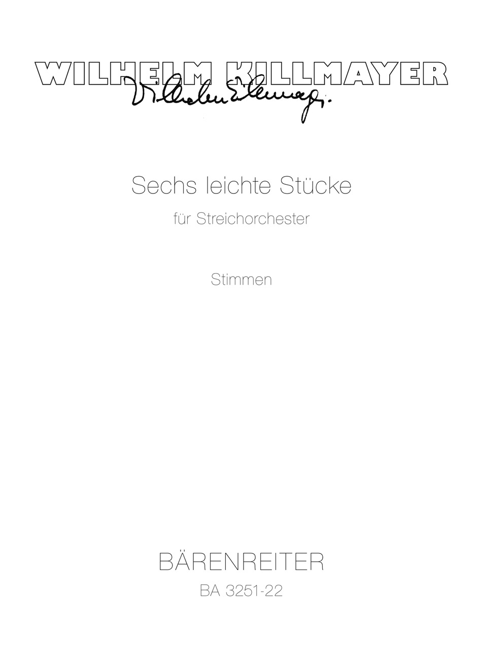 Vorderes Coverbild Sechs leichte Stücke für Streichorchester