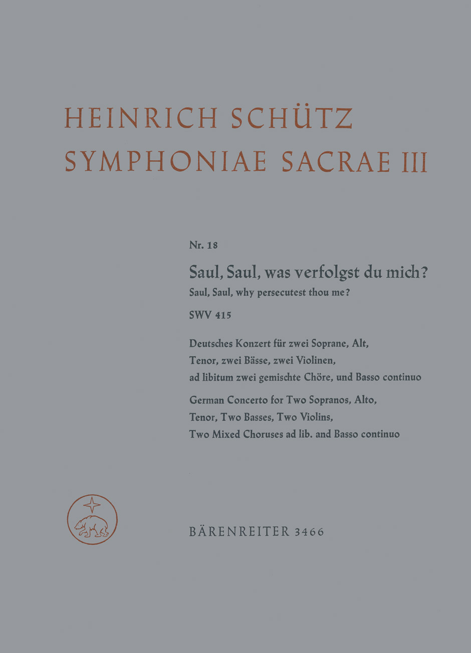 Vorderes Coverbild Saul, Saul, was verfolgst du mich? Nr. 18 SWV 415