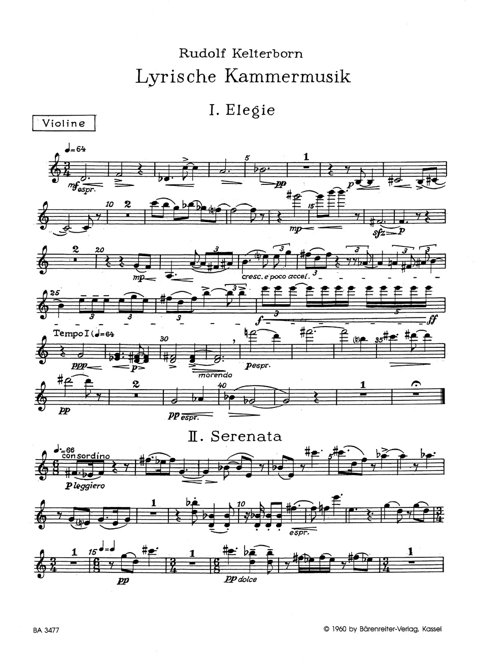 Anderes Coverbild Lyrische Kammermusik für Klarinette, Violine und Viola (1959)