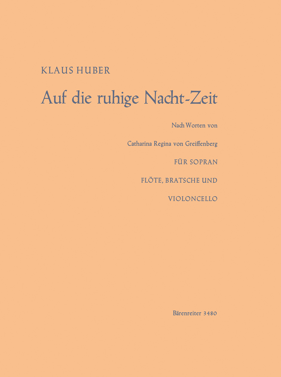 Anderes Coverbild Auf die ruhige Nacht-Zeit für Sopran, Flöte, Bratsche und Violoncello (1958)