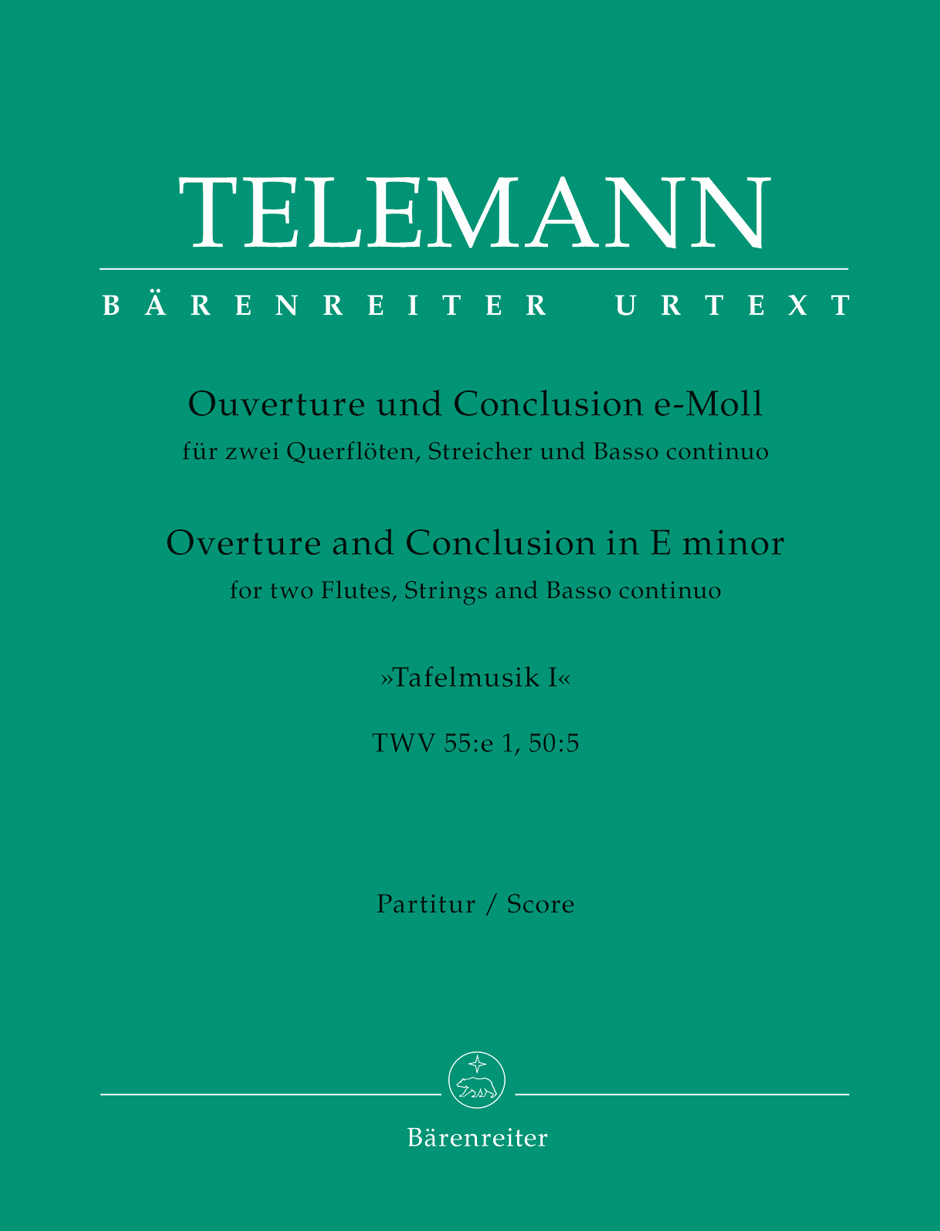 Vorderes Coverbild Ouverture und Conclusion für zwei Querflöten, Streicher und Basso continuo e-Moll TWV 55:e1, 50:5