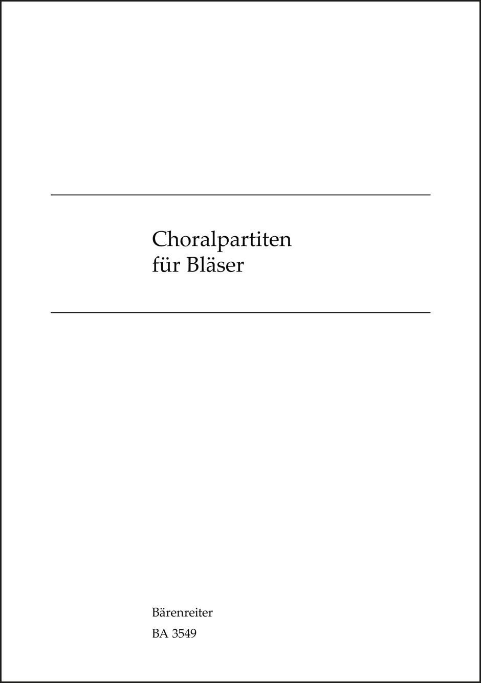 Anderes Coverbild Choralpartiten für Bläser