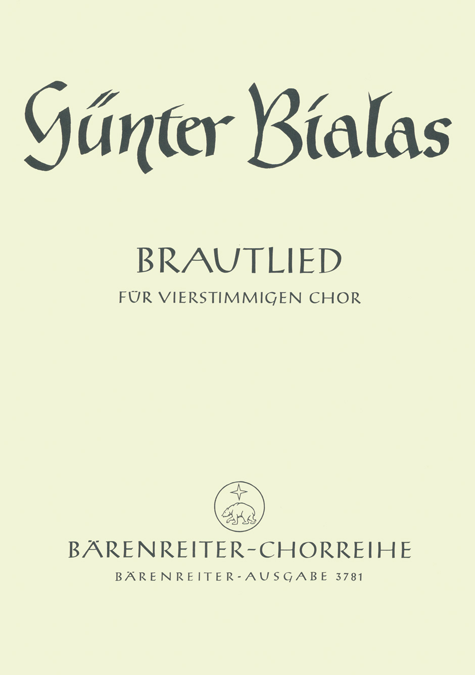 Vorderes Coverbild Brautlied (1939/1940)