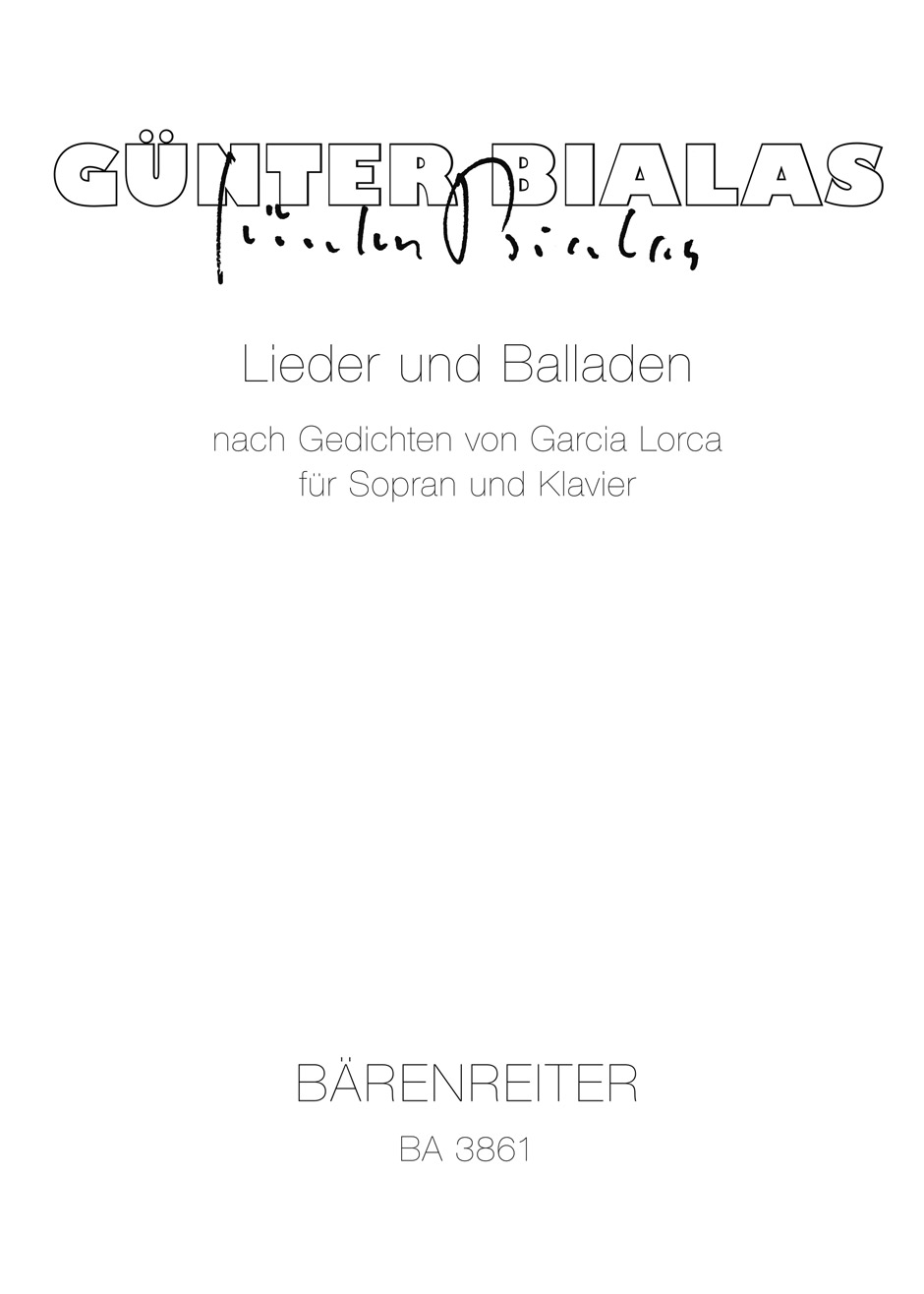Vorderes Coverbild Lieder und Balladen nach Gedichten von Federicio Garcia Lorca für Sopran und Klavier (1957)