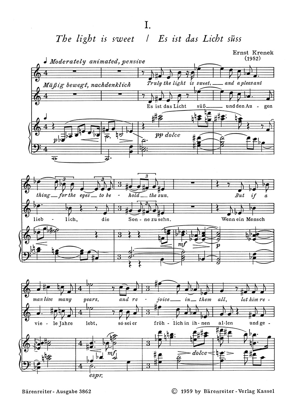 Vorderes Coverbild Two sacred songs (Zwei geistliche Gesänge) für mittlere Stimme und Klavier op. 112 (1952/1959)