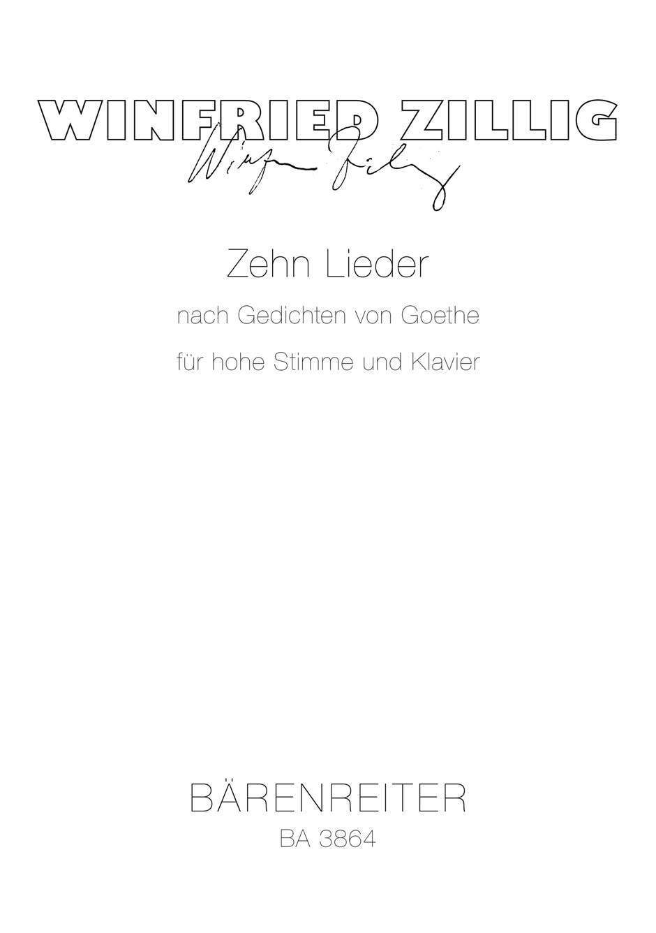Vorderes Coverbild Zehn Lieder für hohe Stimme und Klavier (1959)