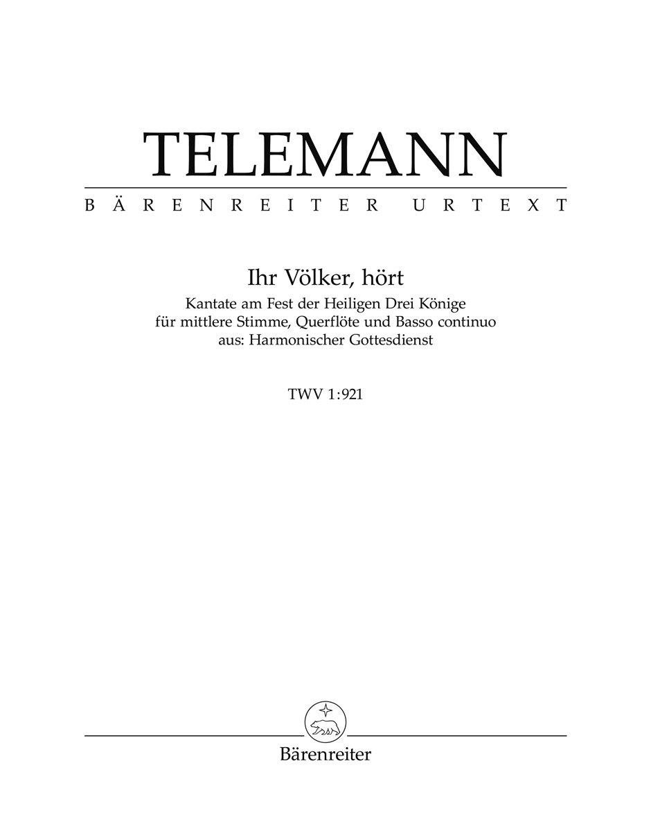 Vorderes Coverbild Ihr Völker, hört TWV 1:921