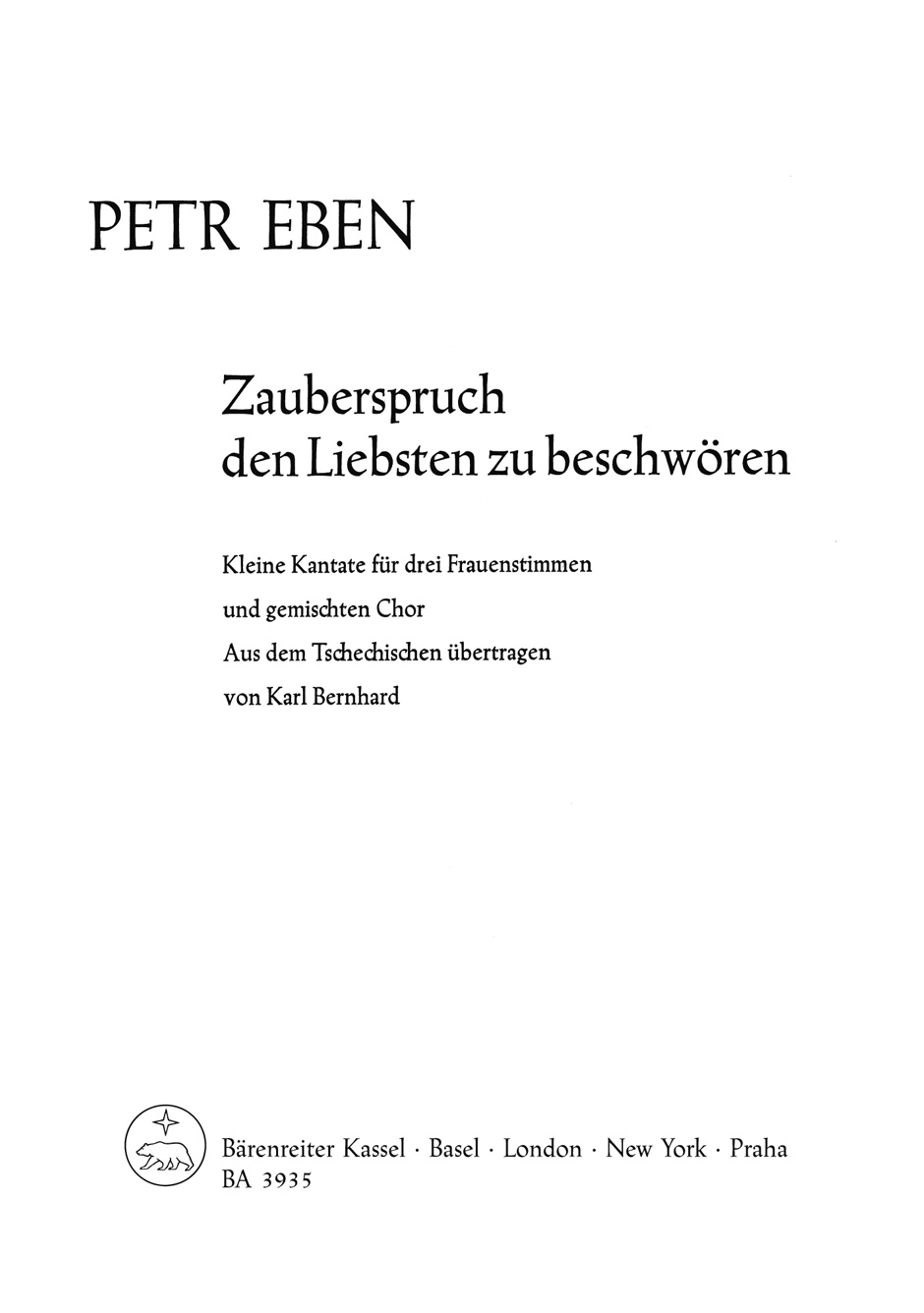 Vorderes Coverbild Zauberspruch, den Liebsten zu beschwören (1962)
