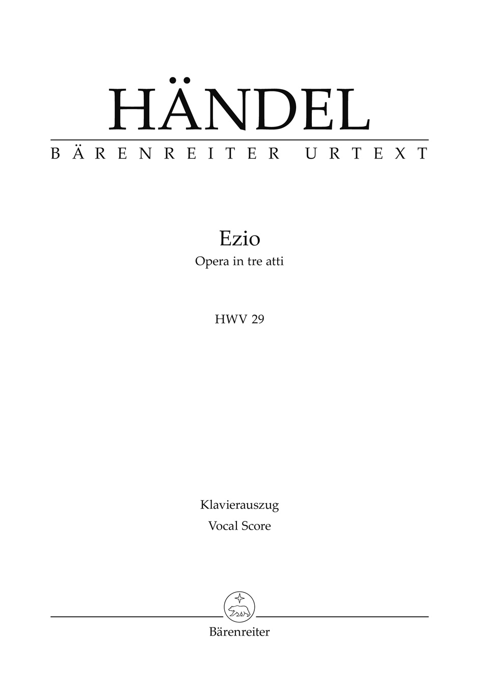 Vorderes Coverbild Ezio HWV 29
