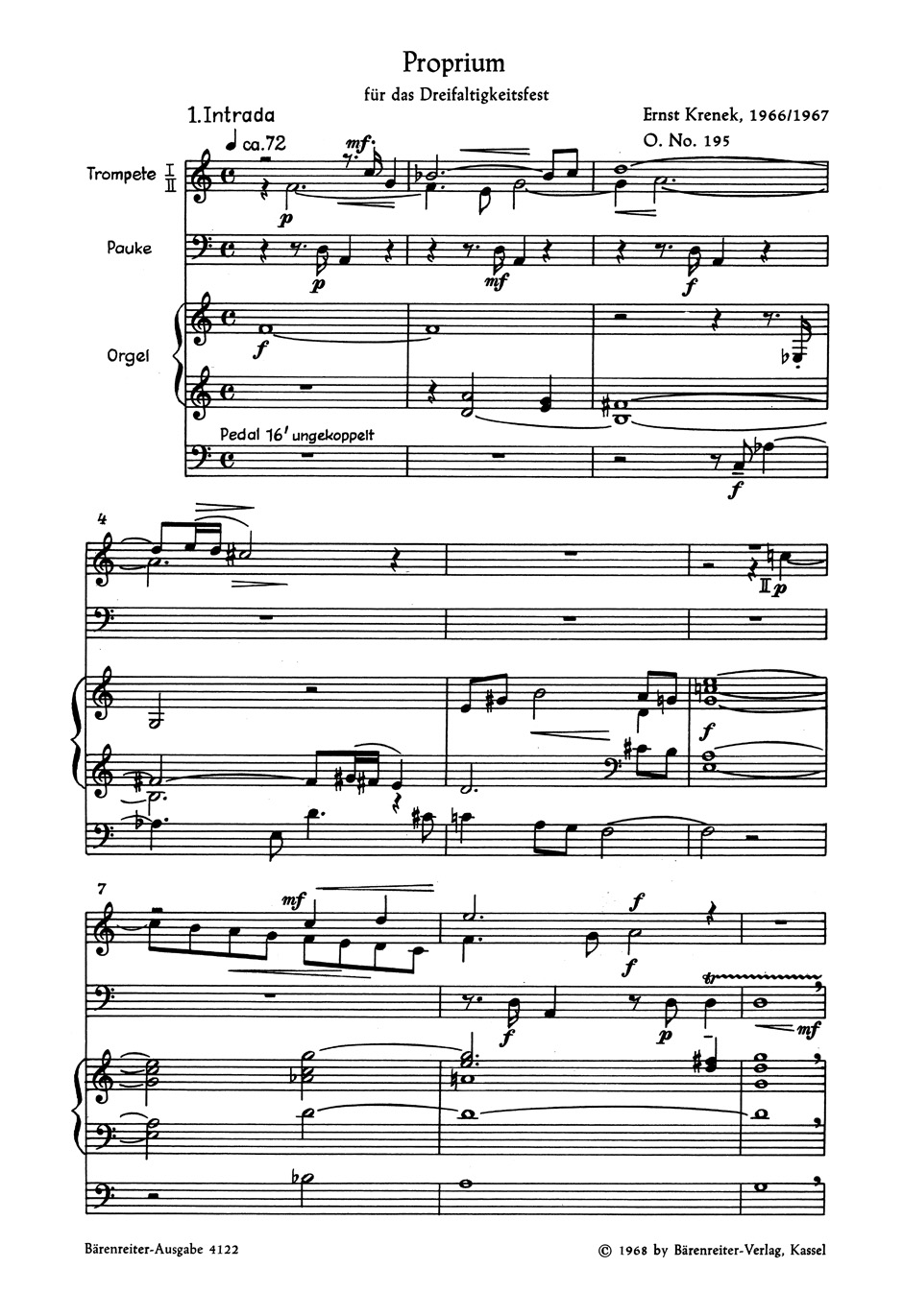 Anderes Coverbild Proprium für das Dreifaltigkeitsfest op. 195 "Gepriesen sei der heilige dreifaltige Gott" (1966/1967)