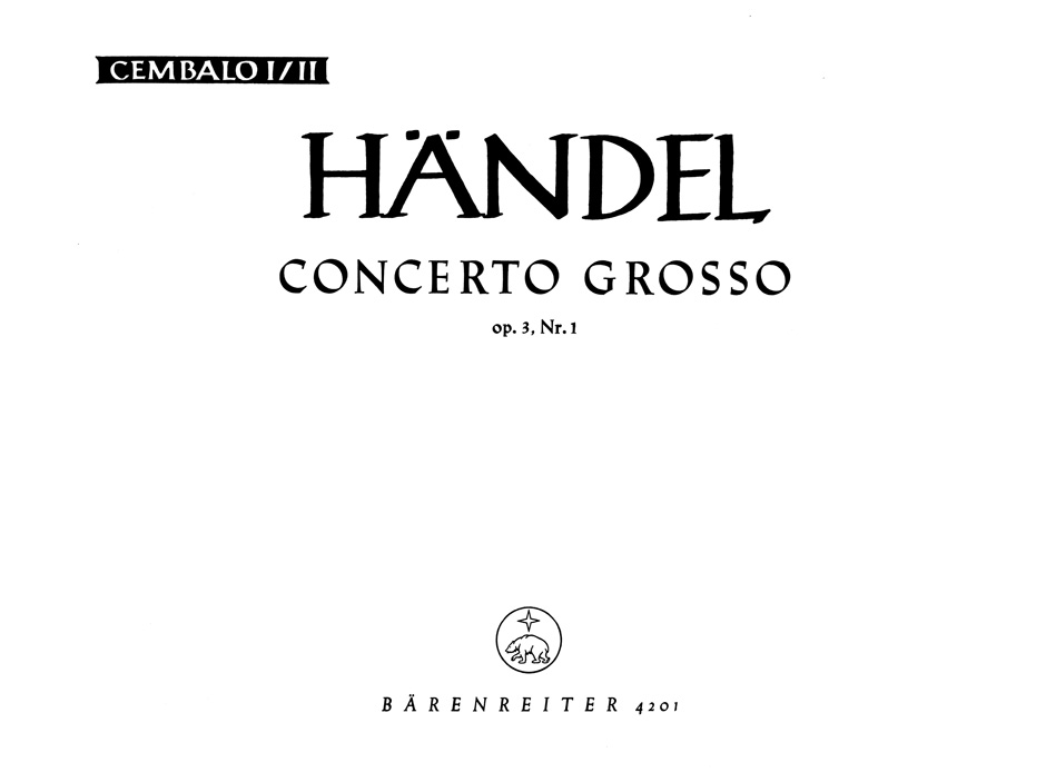 Vorderes Coverbild Concerto grosso B-Dur op. 3/1 HWV 312