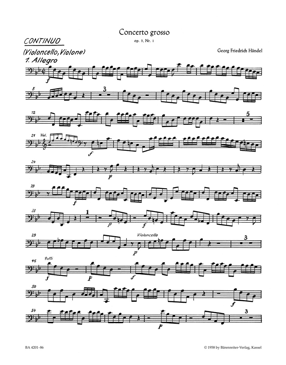 Vorderes Coverbild Concerto grosso B-Dur op. 3/1 HWV 312