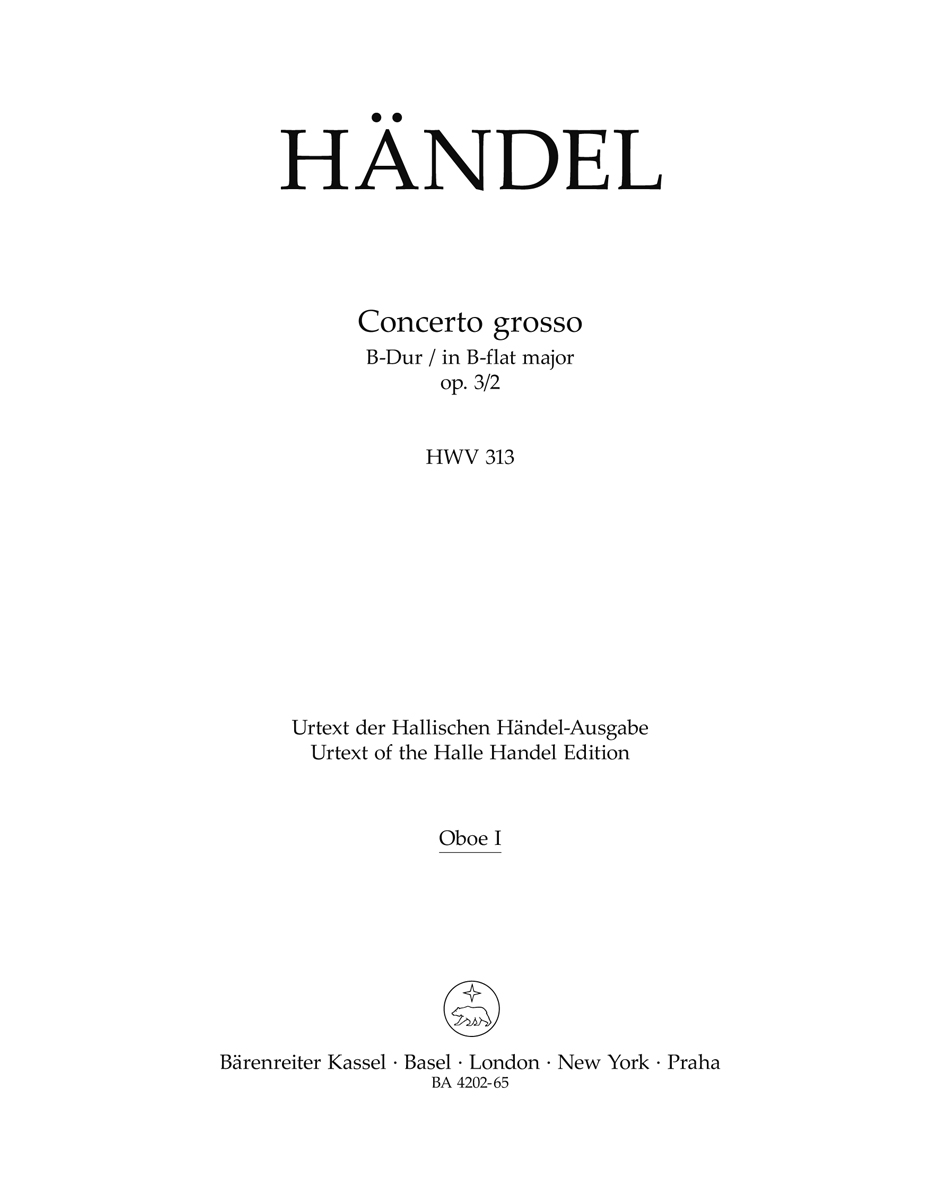 Vorderes Coverbild Concerto grosso B-Dur op. 3/2 HWV 313