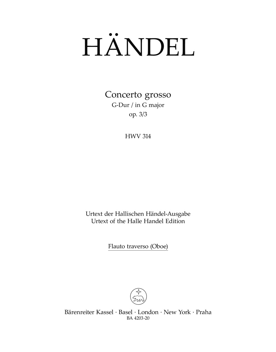 Vorderes Coverbild Concerto grosso G-Dur op. 3/3 HWV 314