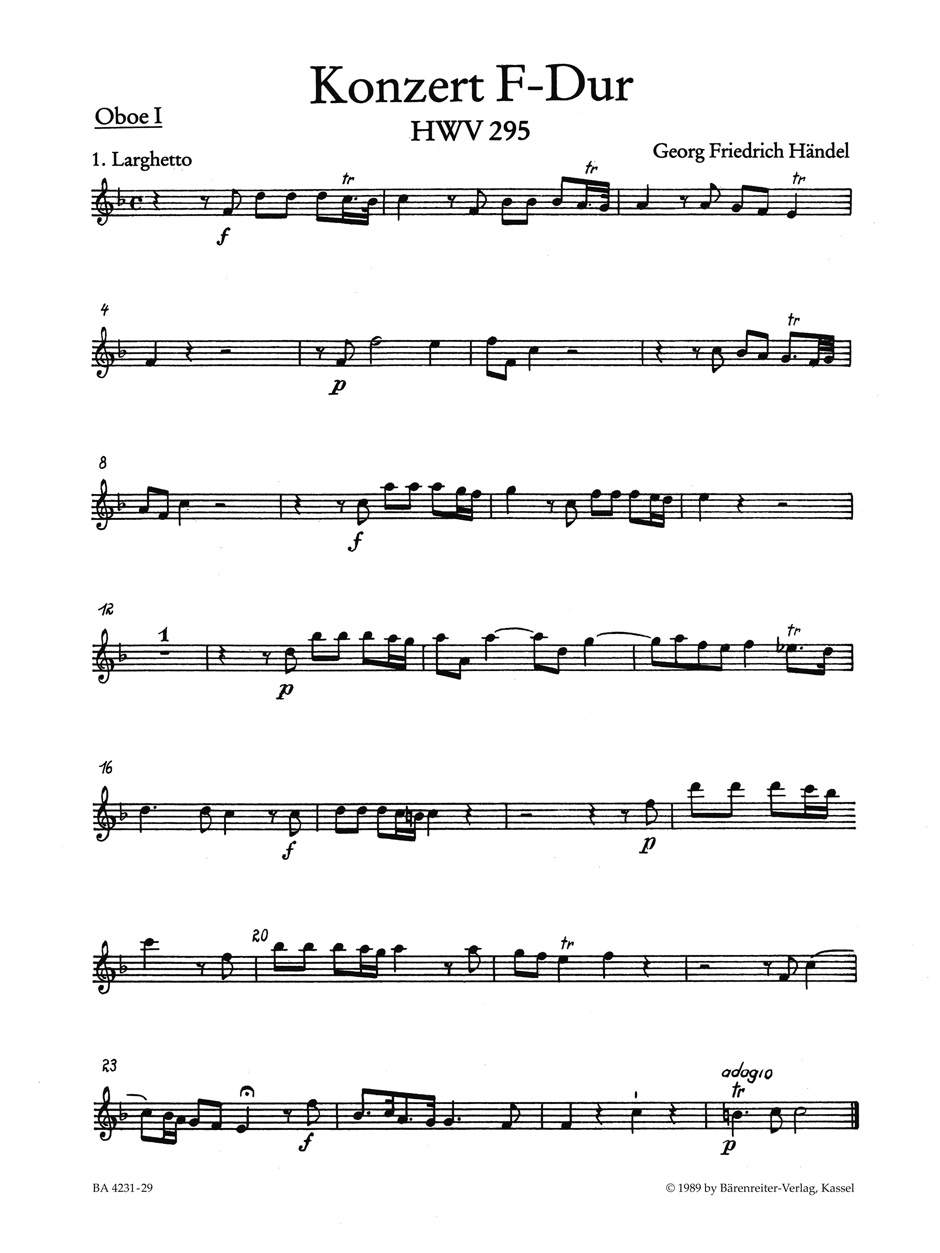 Vorderes Coverbild Konzert für Orgel und Orchester Nr. 13 F-Dur HWV 295 "The Cuckoo and the Nightingale"