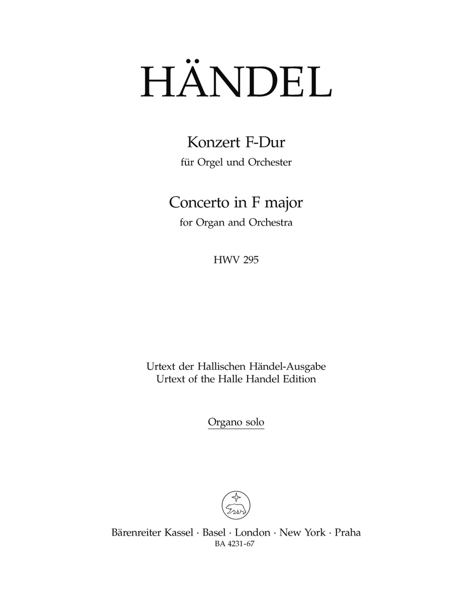 Vorderes Coverbild Konzert für Orgel und Orchester Nr. 13 F-Dur HWV 295 "The Cuckoo and the Nightingale"