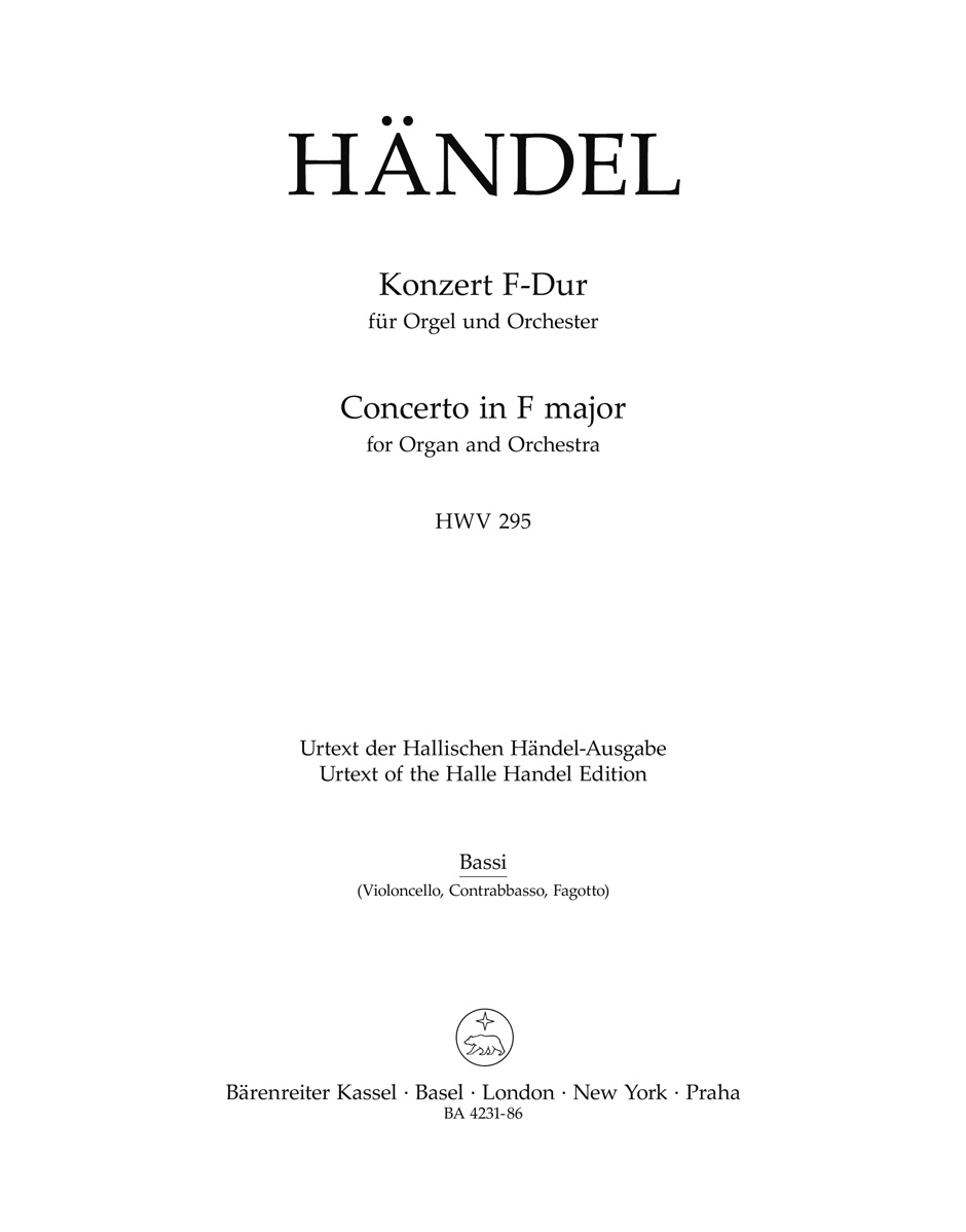 Vorderes Coverbild Konzert für Orgel und Orchester Nr. 13 F-Dur HWV 295 "The Cuckoo and the Nightingale"