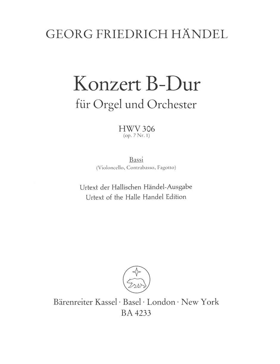 Vorderes Coverbild Orgelkonzert B-Dur op. 7/1 HWV 306