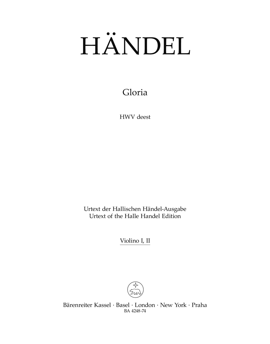 Vorderes Coverbild Gloria HWV deest