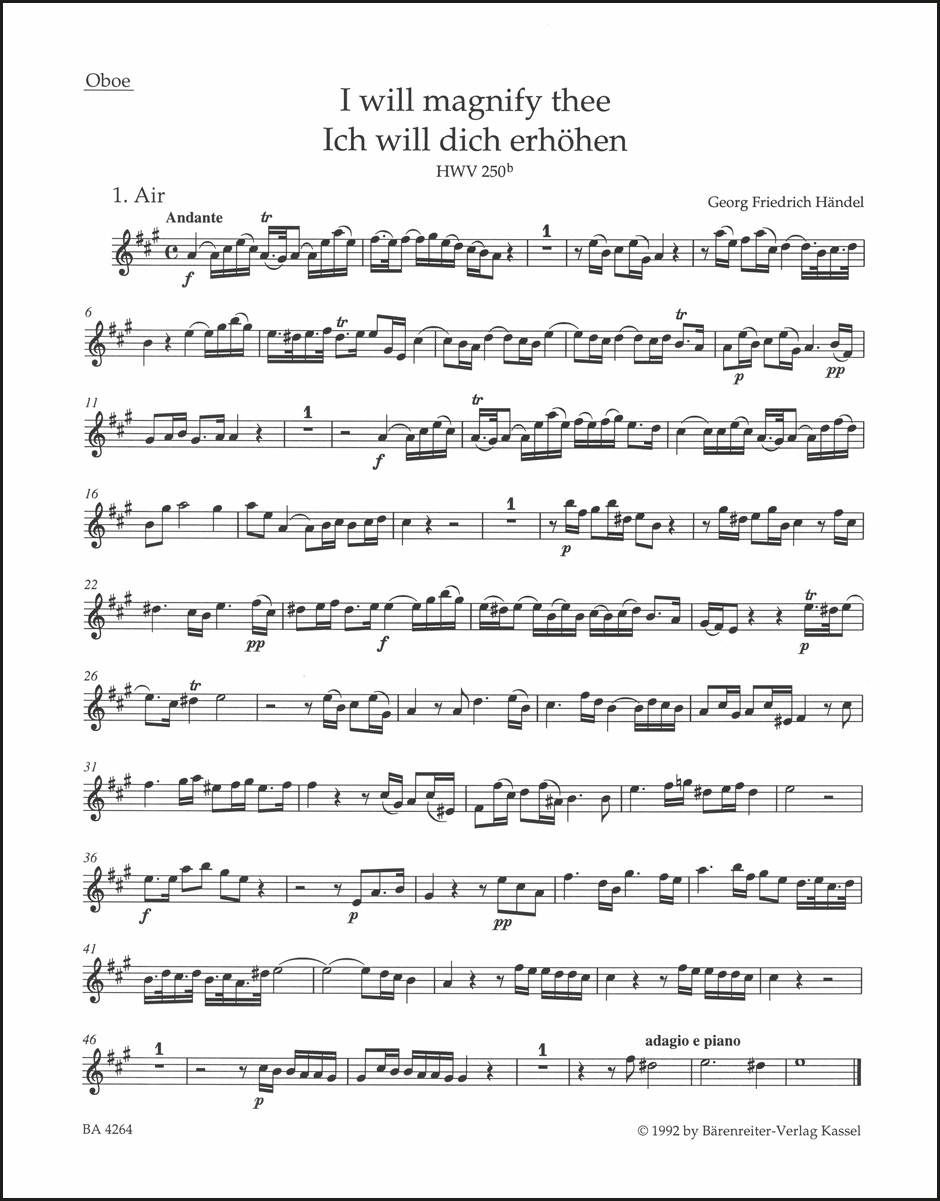 Vorderes Coverbild I will magnify thee / Ich will dich erhöhen HWV 250b