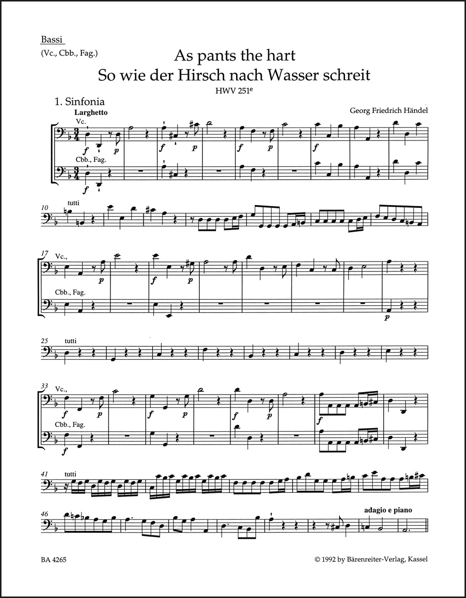 Vorderes Coverbild As pants the hart / So wie der Hirsch nach Wasser schreit HWV 251e