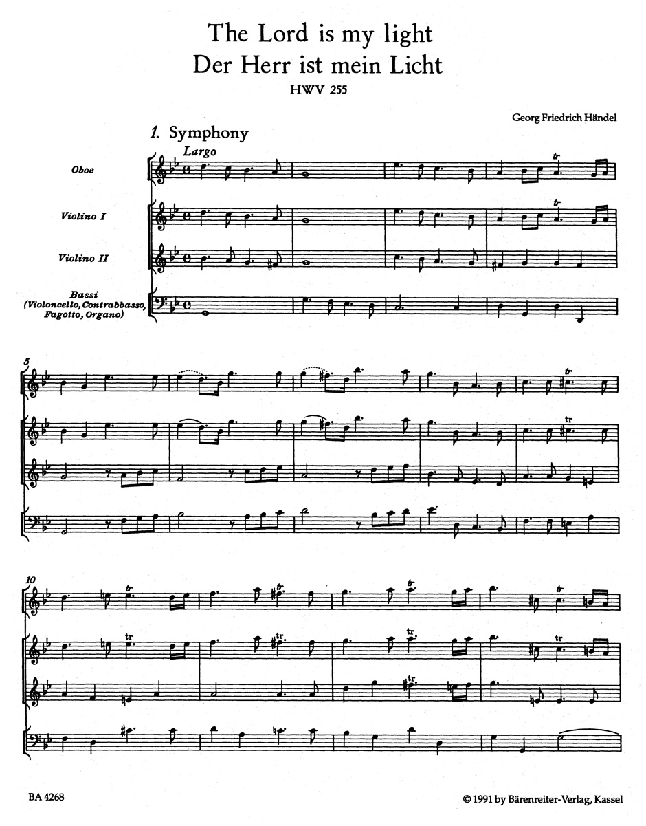 Anderes Coverbild The Lord is my light / Der Herr ist mein Licht HWV 255