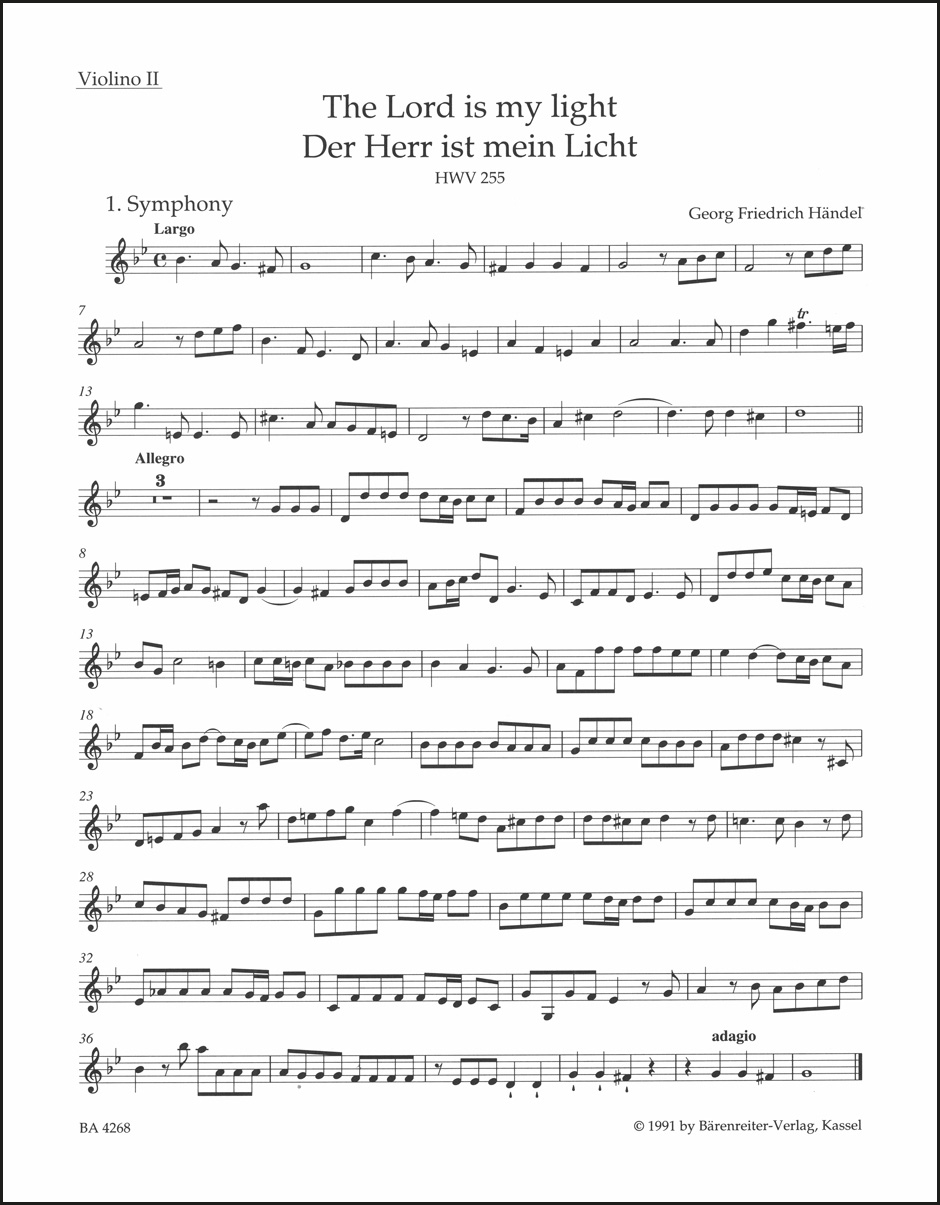 Vorderes Coverbild The Lord is my light / Der Herr ist mein Licht HWV 255