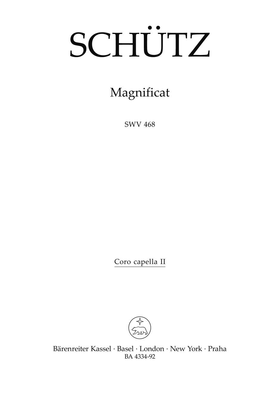 Vorderes Coverbild Magnificat SWV 468